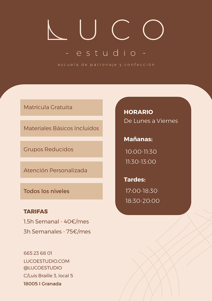 Flyer informativo de Luco Estudio